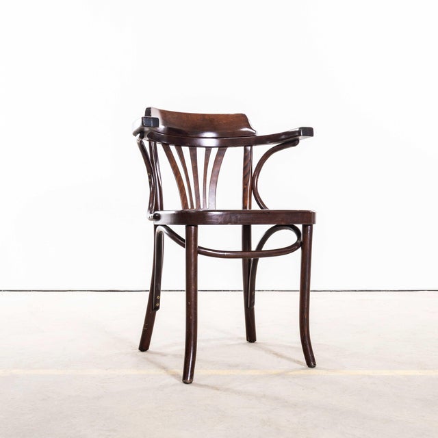 1980’s Dark Walnut Fanback Armchair By Sellaton - Set Of Four Good quality classic bentwood armchairs with a typical fan...