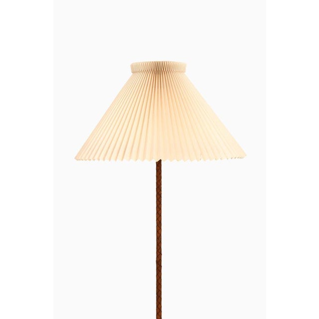 Rare floor lamp, brass and braided leather, 1950's additional information: material: brass and braided leather style: mid...