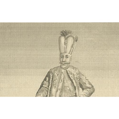 After Thomas Salmon, Ottoman Sultan Portrait, Constantinople View, 1738, Engraving For Sale - Image 5 of 10