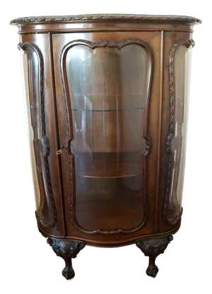 Chippedale Style Walnut Showcase, 1940s