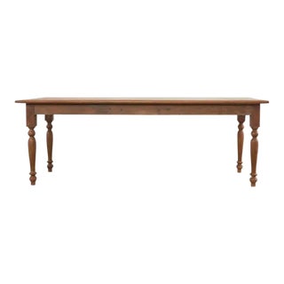 19th Century Country English Provincial Elm Farmhouse Dining Table For Sale