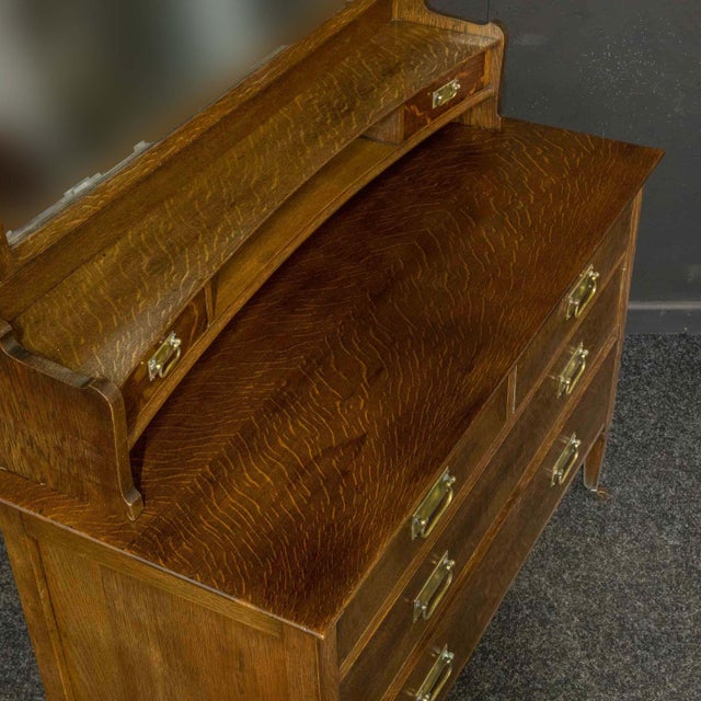 Brown Oak Dressing Table, 1890s For Sale - Image 8 of 14