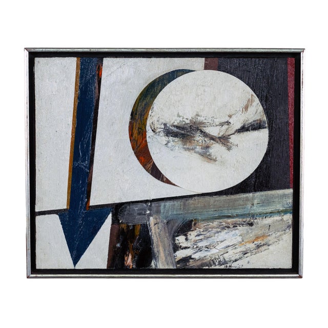 1960s American Modernist Abstract Expressionist "Hard Edged" Oil on Canvas Painting by Budd Hopkins For Sale - Image 4 of 10