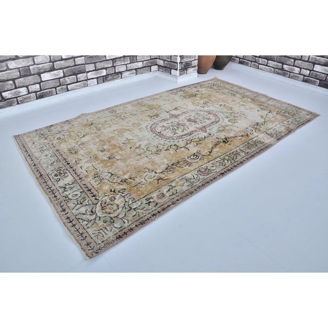 Textile 1950s Oushak Floral Handknotted Rug For Sale - Image 7 of 10