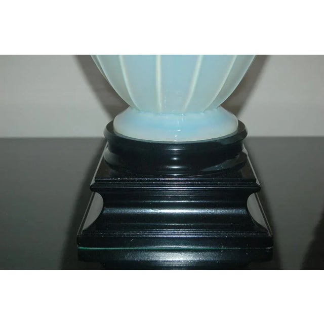 1950s Italian Marbro Murano White Opaline Glass Lamps - a Pair For Sale In Atlanta - Image 6 of 10