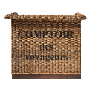 Comptoir Des Voyageurs Vintage Wicker Bar For Sale
