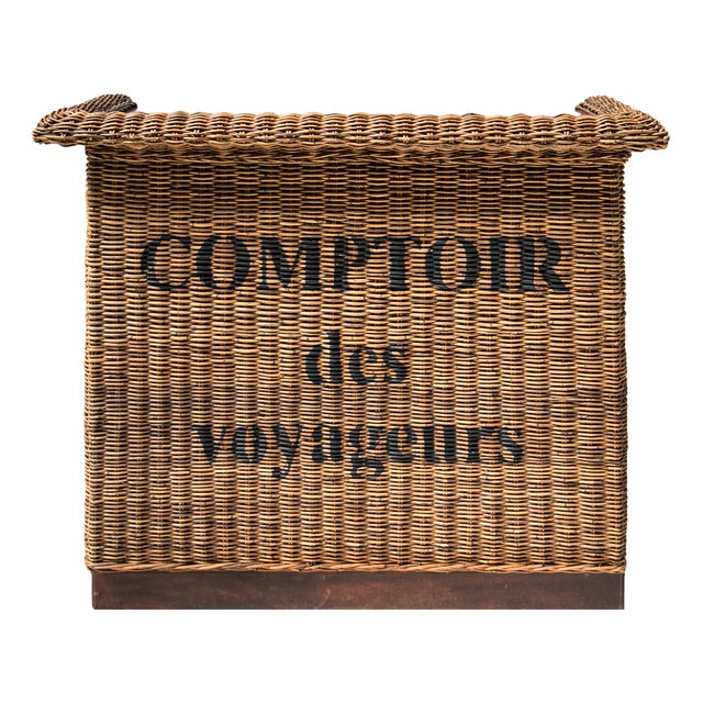 Comptoir Des Voyageurs Vintage Wicker Bar For Sale