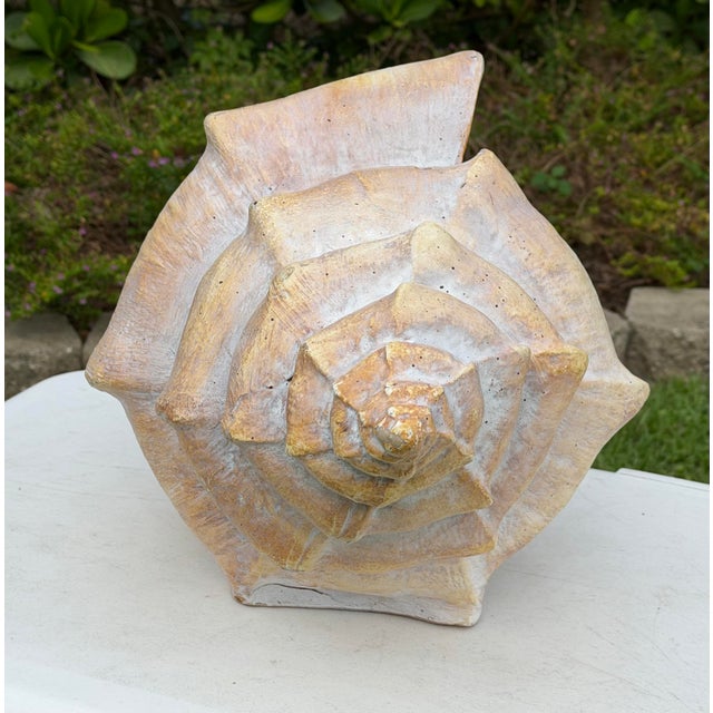 Hollywood Regency Vintage Oversized Hand-Painted Oversized Conch Shell Sculpture For Sale - Image 3 of 12