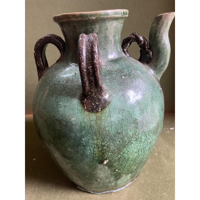 19th Century 19th Century French Fiance Three Handled Pottery Jug For Sale - Image 5 of 9