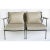 Salterini 1950s Maurizio Tempestini Salterini Ribbon Back Wrought Iron Settee With New Cushions, Attributed For Sale - Image 4 of 9