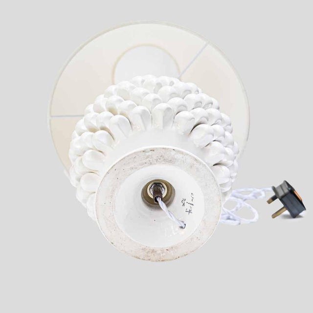 Vintage Pine Cone Shaped White Ceramic Table Lamps, 1960s, Set of 2 For Sale - Image 10 of 15