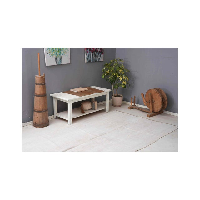 Modern Vintage Hemp Kilim Rug - 4`10″ X 9`0″ Ft. For Sale - Image 4 of 6
