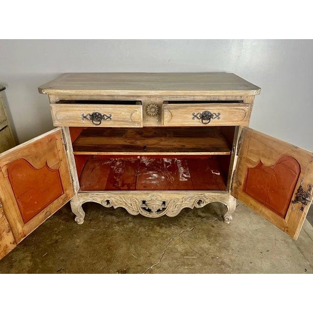 18th C. French Carved Buffet With Distressed Painted Finish For Sale - Image 15 of 18