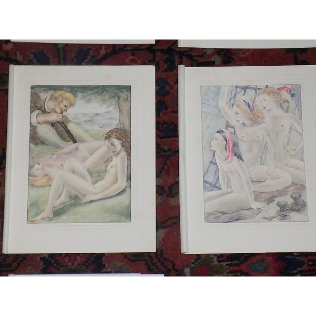 1930s Vintage French Limited Edition Hand Colored Copperplate Engravings-Mariette Lydis-Paris-Set of 12 For Sale - Image 5 of 11
