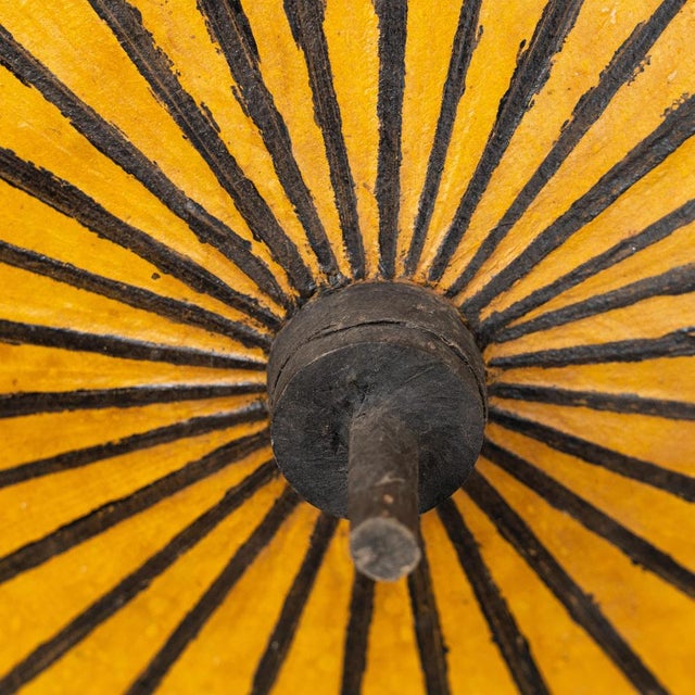 Hand Painted Bamboo Umbrella, 1950s For Sale - Image 13 of 18