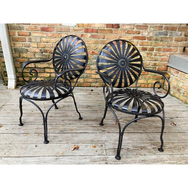 Mis 20th Century Francois Carre Garden Dining Chairs - A Pair, Attributed For Sale - Image 11 of 12