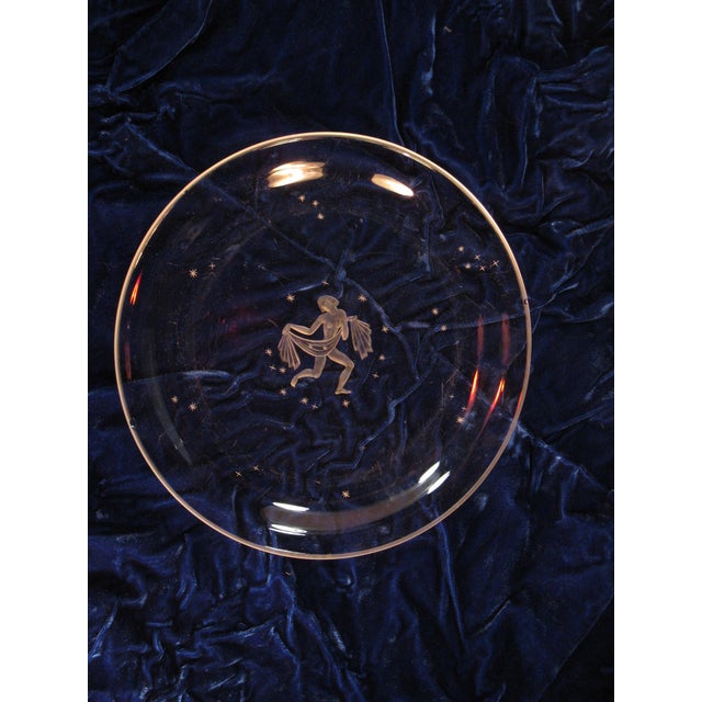 Glass Plate Art Nouveau Orrefors wheel Engraved Nude stars 1920's-30's Art Deco For Sale - Image 18 of 18