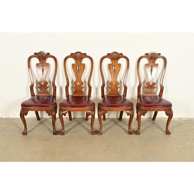 Kittinger Georgian Carved Mahogany Dining Chairs, Set of Four For Sale - Image 14 of 14
