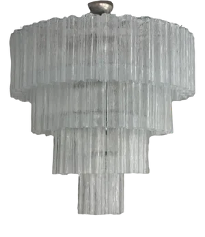 Large Mid-Century Murano Tubular Chandelier