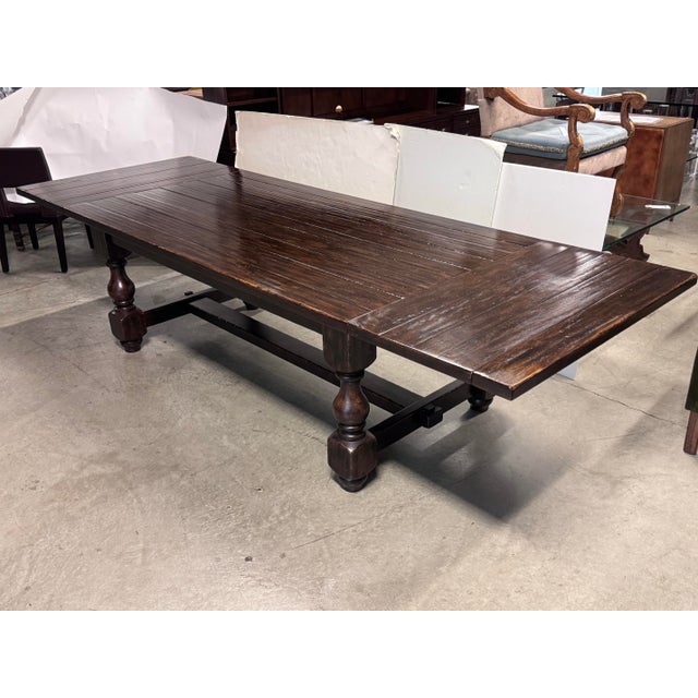 2010s Pottery Barn Cortona Extension Dining Table + Six Alfresco Brown Side Chairs, Set For Sale - Image 5 of 12