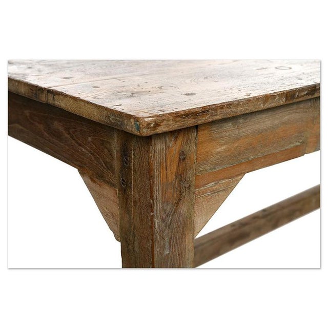 Large Farmhouse Table in Solid Wood For Sale - Image 4 of 6