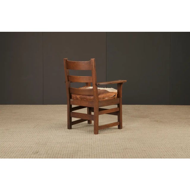 Mission L. & j.g. Stickley Mission Oak Ladder-Back Armchair, C. 1910, Signed For Sale - Image 3 of 18