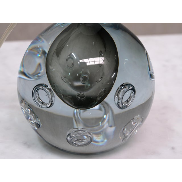 1960s Table Lamp in Bubble Glass and Silk by Gunnar Nylund for Strömbergshyttan, 1960s For Sale - Image 5 of 12