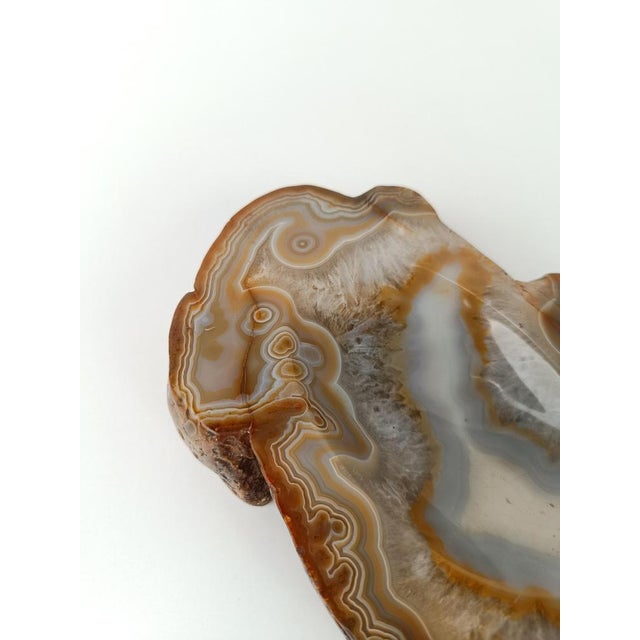 Vintage Freeform Ashtray in Natural Carved Agate, 1970s For Sale - Image 6 of 17