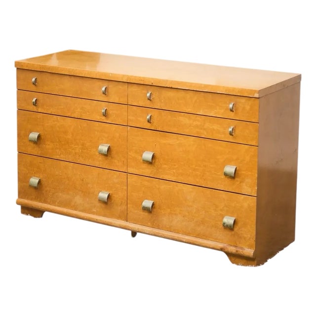 Art Deco 1940’s Birds Eye Maple Dresser For Sale