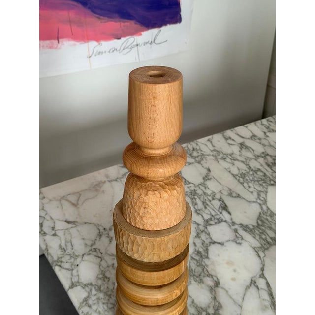Beech, Bougeoir 8 Candlestick by Romain des Bois Dimensions: D 21 x H 9 cm. Materials: Beech.
