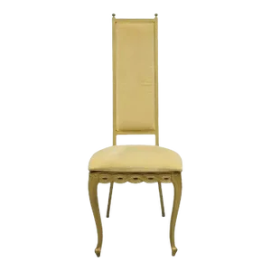 Mid 20th Century Vintage Kessler French Hollywood Regency Style Cast Metal Tall Back Side Chair