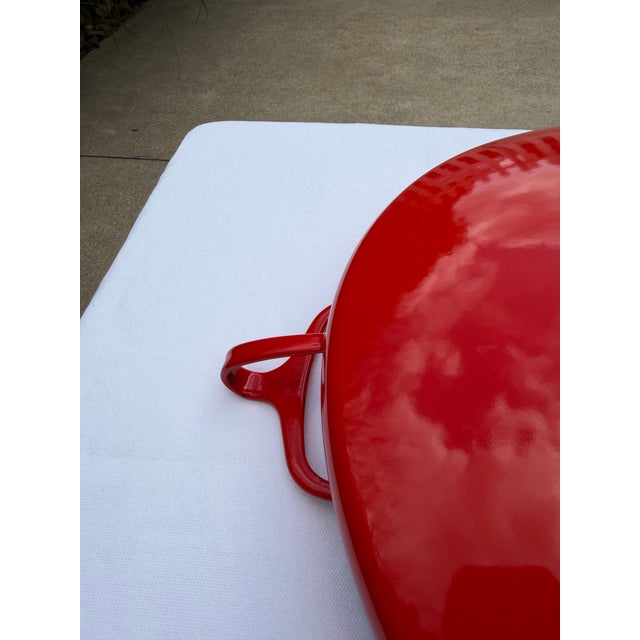 Paint Vintage Dansk Enamel Kobenstyle Paella Pan With Red Handles For Sale - Image 7 of 9