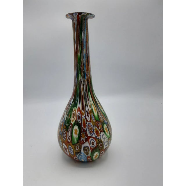 Vintage Murano Style Millefiori Glass Bud Vase For Sale - Image 9 of 9