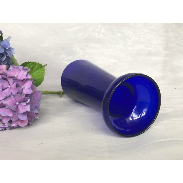 Blue Cobalt Blue Glass Hyacinth Vase For Sale - Image 8 of 11