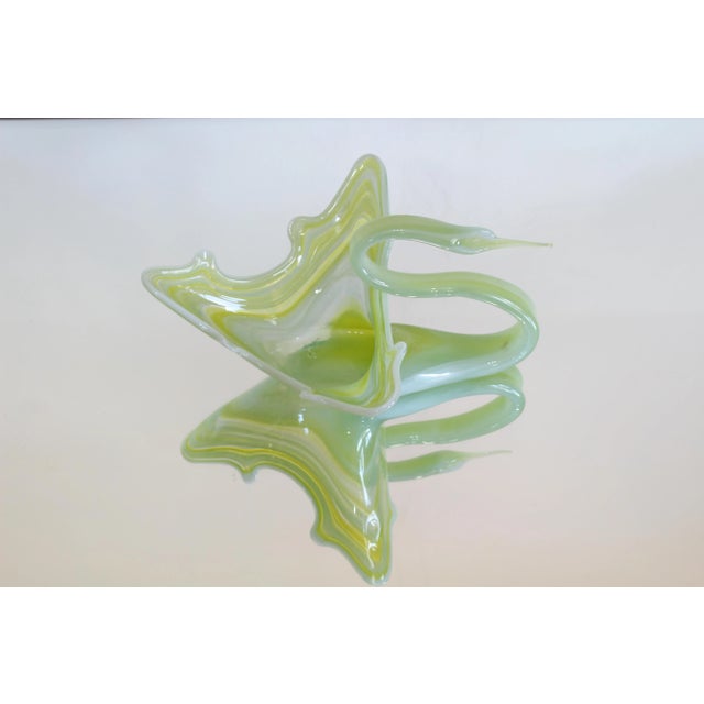 1970s Vintage Glass Swan Bowl For Sale - Image 5 of 7