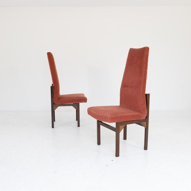 Teak and Red Bouclé Chairs, 1960s, Set of 6 For Sale - Image 6 of 12