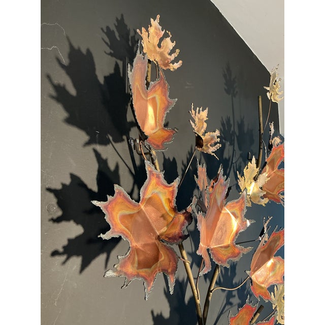 Wood 1971 Brutalist Signed Dated Curtis Jere Maple Leaf Wall Sculpture, Mid-Century Modern For Sale - Image 7 of 12