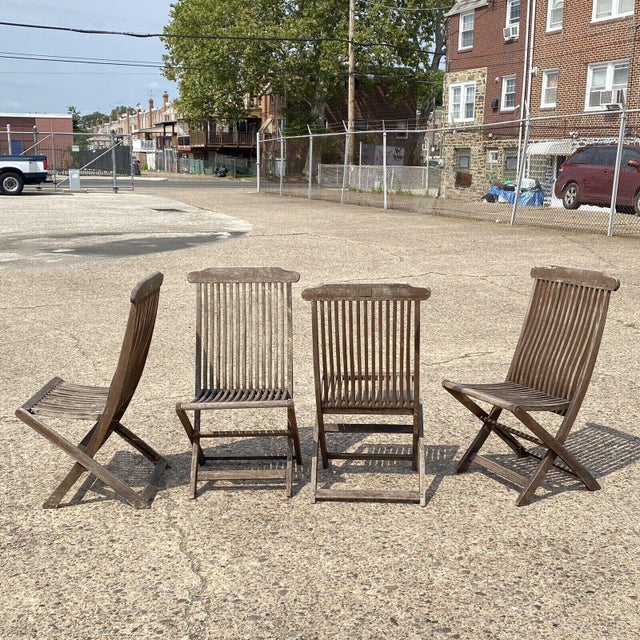 Avonlea Gardens Teak Wood Garden Patio Outdoor Slatted Folding Chairs