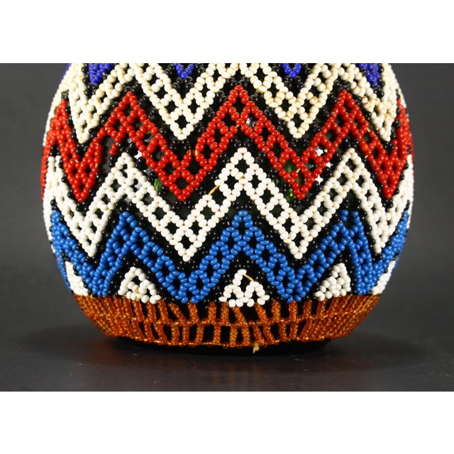 Beaded Glass Bottle With Maasai Geometric Patterns For Sale - Image 11 of 18