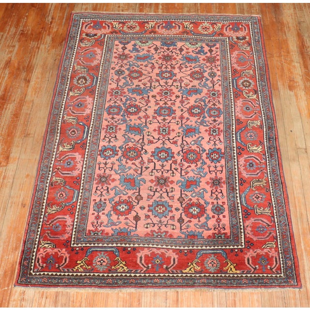 An early 20th Century Persian Bidjar Accent size rug pinks and red