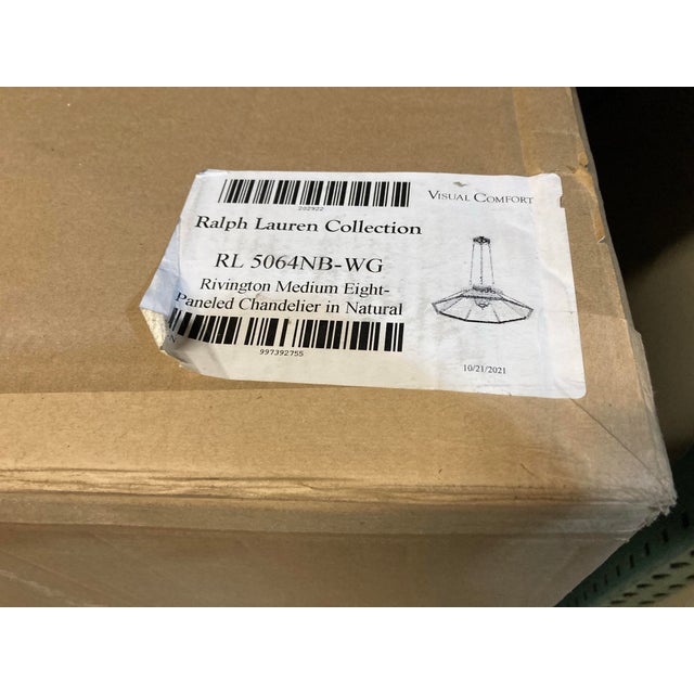 Visual Comfort Rl 5064 Nb-Wg Rivington Medium 8-Paneled Chandelier in Natural Brass With White Glass, Design by Ralph Lauren For Sale In Richmond - Image 6 of 7