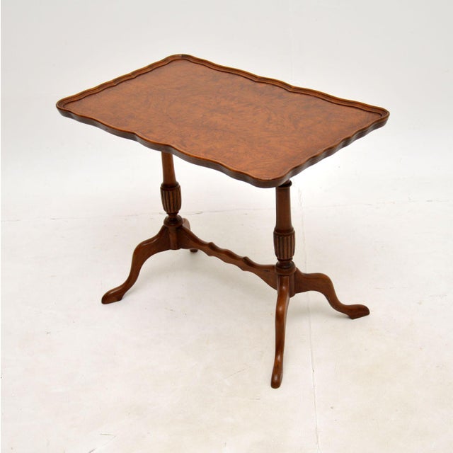 Burr Walnut Pie Crust Coffee or Side Table, 1930s For Sale - Image 3 of 9