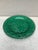 French Green Majolica Leaves Plate Montereau, Circa 1890.