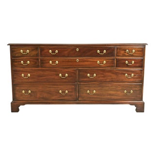 Henkel Harris Georgian Solid Mahogany Ten-Drawer Dresser or Chest of Drawers, 1970s For Sale