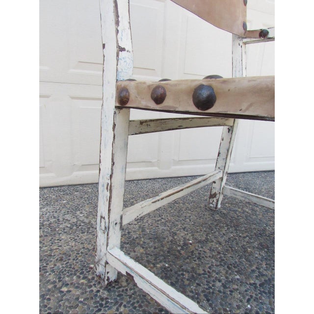 Rustic Antique Painted Spanish Armchair For Sale - Image 14 of 18