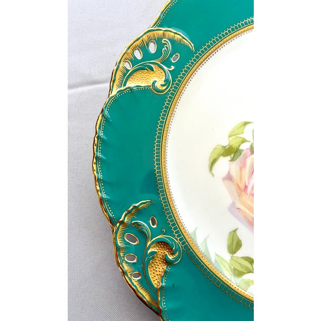 Exquisite, rare set of seven (7) antique English porcelain cabinet/dessert plates. Manufactured by the prestigious Mintons...