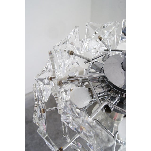 Mid-Century Modern Chromed Chandelier with Crystals from Kinkeldey For Sale - Image 3 of 10