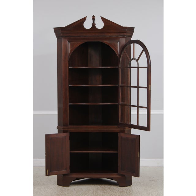 Stickley Stickley Chippendale Mahogany Corner China Cabinet For Sale - Image 4 of 16