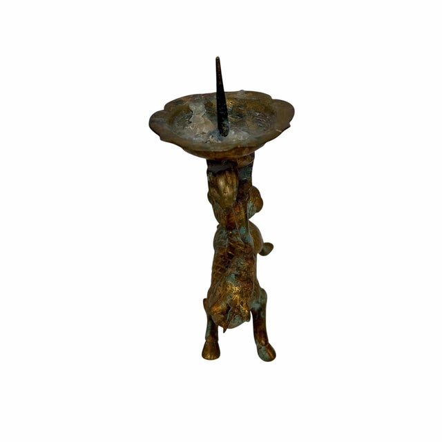 Vintage Brass Lion Candleholder, Japan For Sale - Image 9 of 9