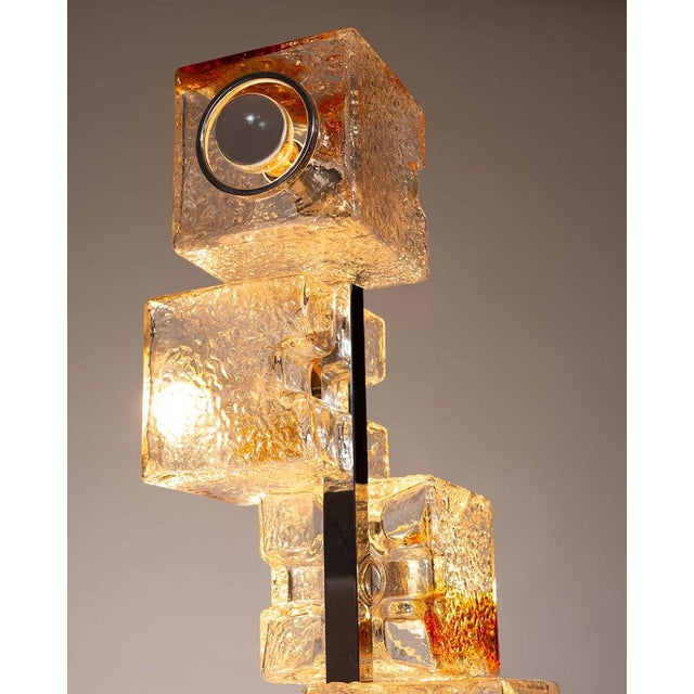 Brown Mid-Century Murano Glass Cube Floor Lamp by Toni Zuccheri for VeArt, Italy, 1970s For Sale - Image 8 of 14